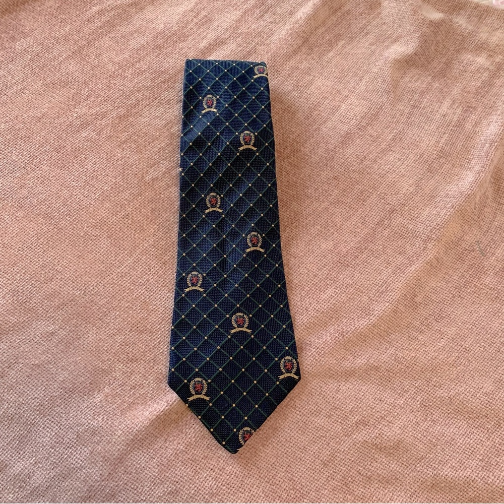 Tommy Hilfiger Silk Crest Tie Academia Navy